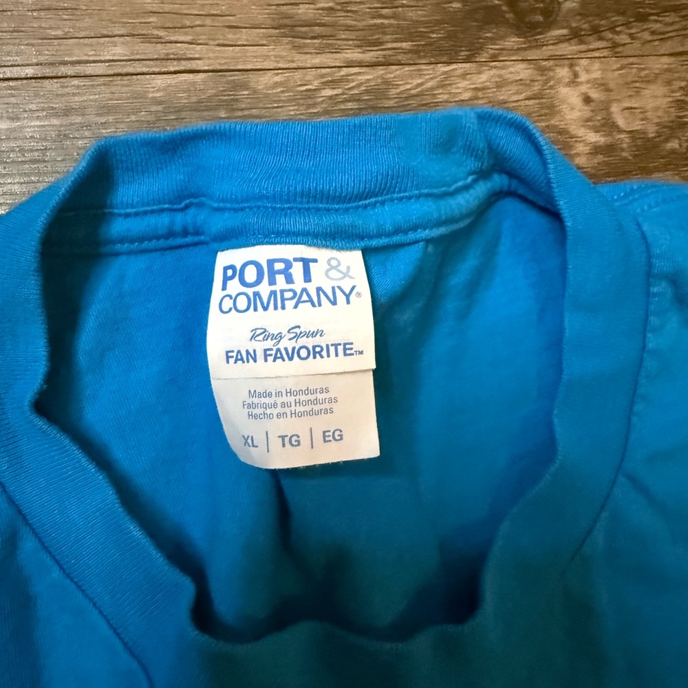 Port and Company Blue Graphic Tee with Retro Pin-Up - Picture 2 of 10